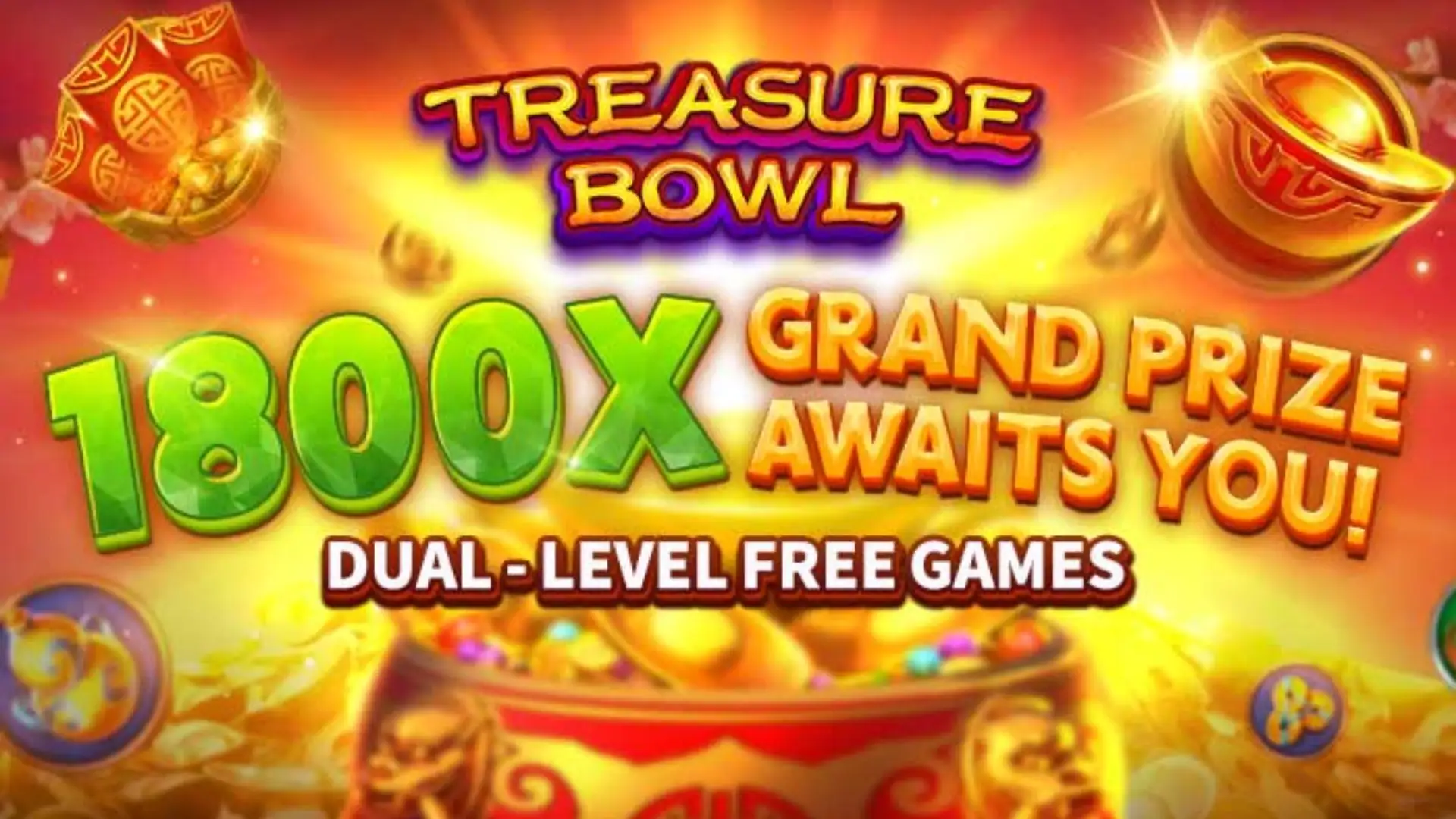 Multiplicadores Treasure Bowl l55 - 7777x Máximo com Tigela Dourada